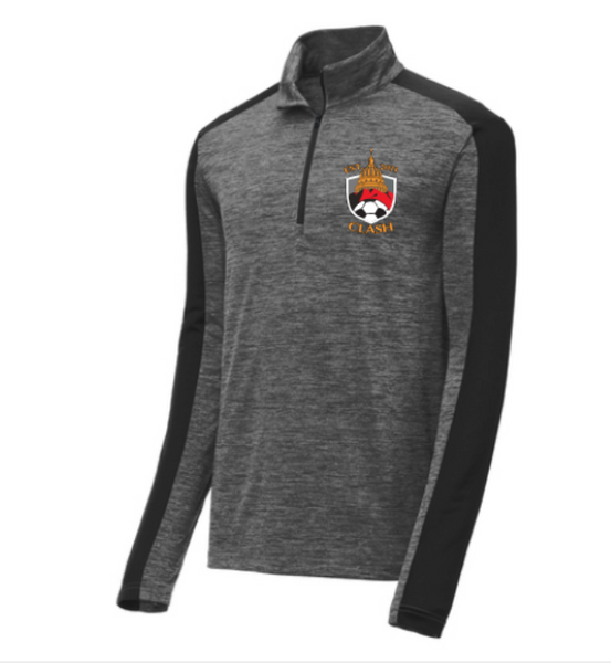 ST397-Sport-Tek® PosiCharge® Electric Heather Colorblock 1/4-Zip Pullover- Clash