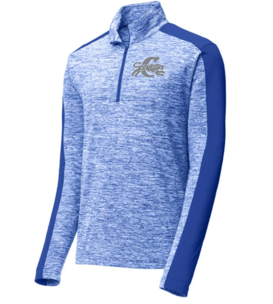 Chas Cougars Sport-Tek® PosiCharge® Electric Heather Colorblock 1/4-Zip Pullover St397