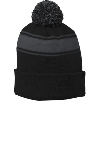 STC28-Sport-Tek® Stripe Pom Pom Beanie- SSA