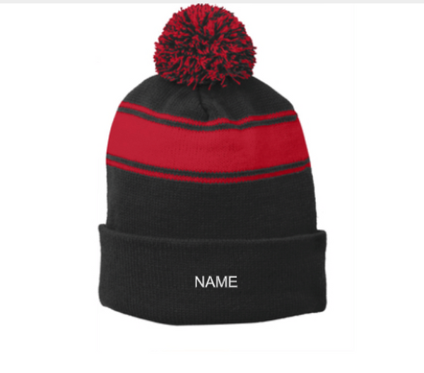 STC28-Sport-Tek® Stripe Pom Pom Beanie- WVFC