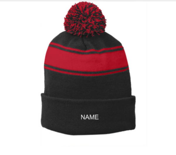 STC28-Sport-Tek® Stripe Pom Pom Beanie- SSA