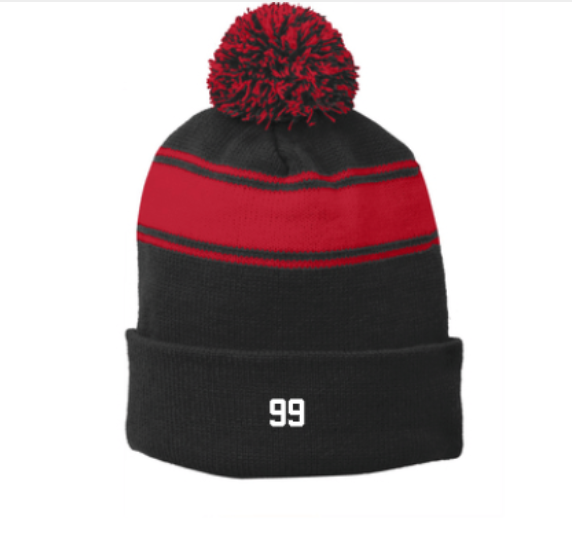 STC28-Sport-Tek® Stripe Pom Pom Beanie- KVU