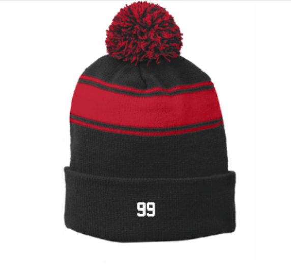 STC28 Sport Tek Stripe Pom Pom Beanie KVU