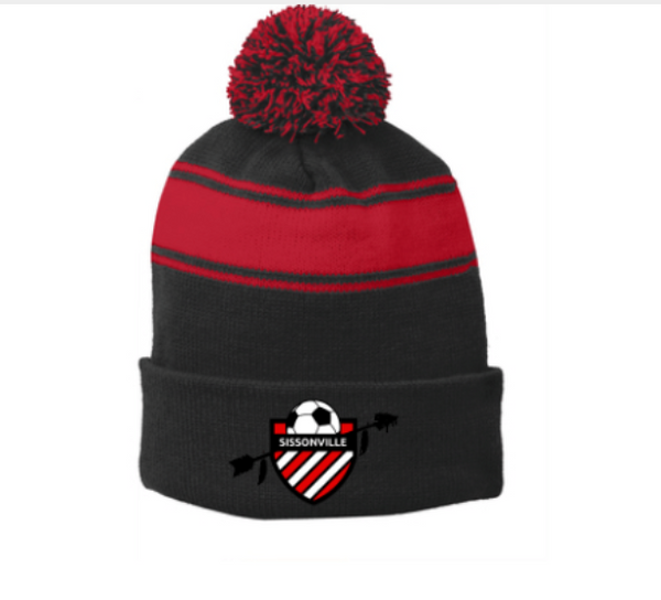 STC28-Sport-Tek® Stripe Pom Pom Beanie- SSA