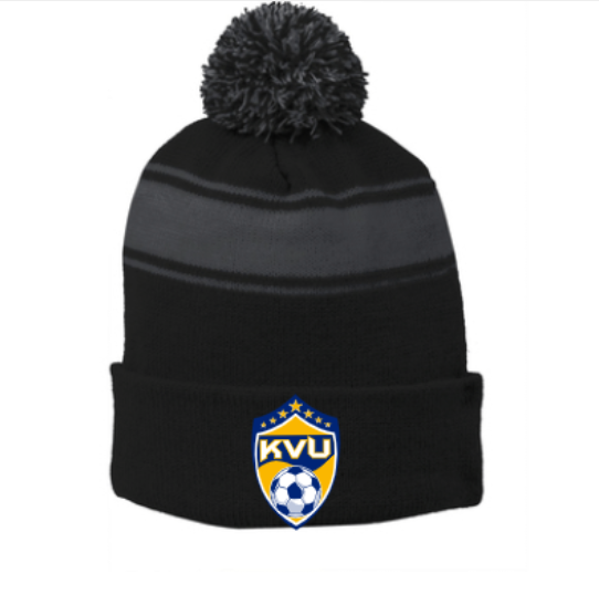 STC28-Sport-Tek® Stripe Pom Pom Beanie- KVU