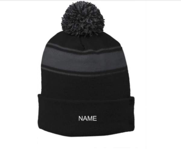 STC28-Sport-Tek® Stripe Pom Pom Beanie- SSA