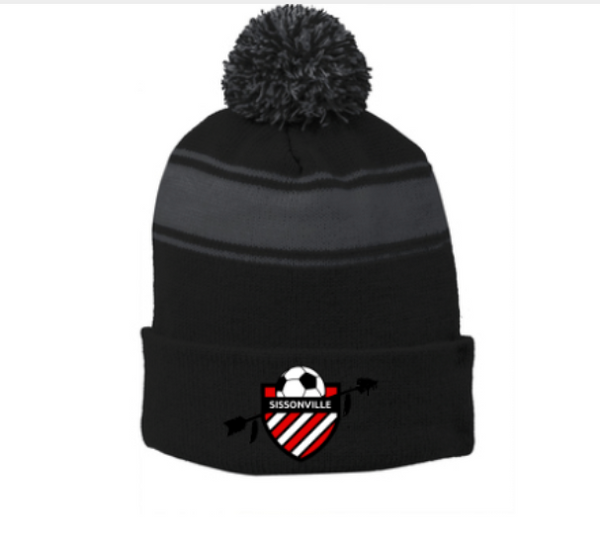 STC28-Sport-Tek® Stripe Pom Pom Beanie- SSA