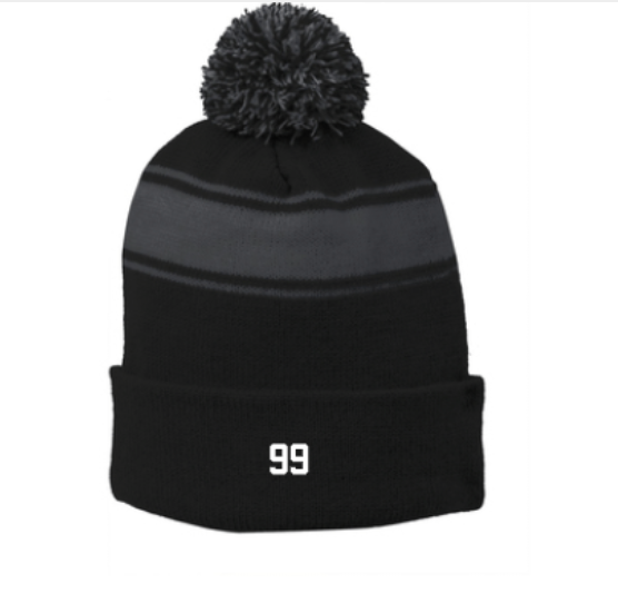 STC28-Sport-Tek® Stripe Pom Pom Beanie- Clash