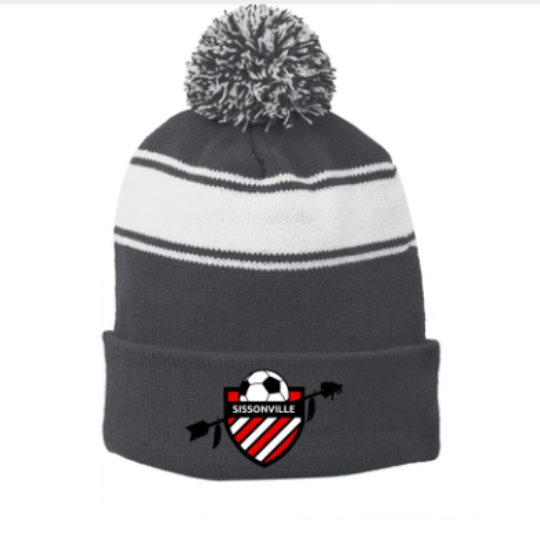 STC28-Sport-Tek® Stripe Pom Pom Beanie- SSA