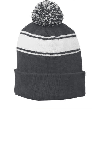 STC28-Sport-Tek® Stripe Pom Pom Beanie- SSA