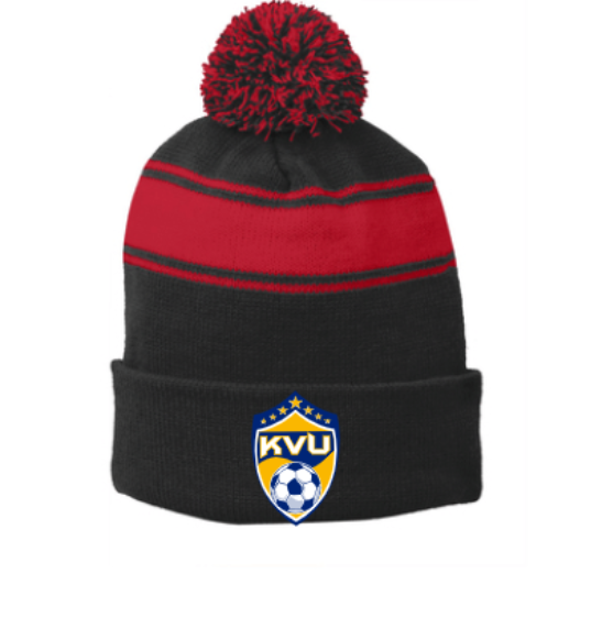 STC28 Sport Tek Stripe Pom Pom Beanie KVU