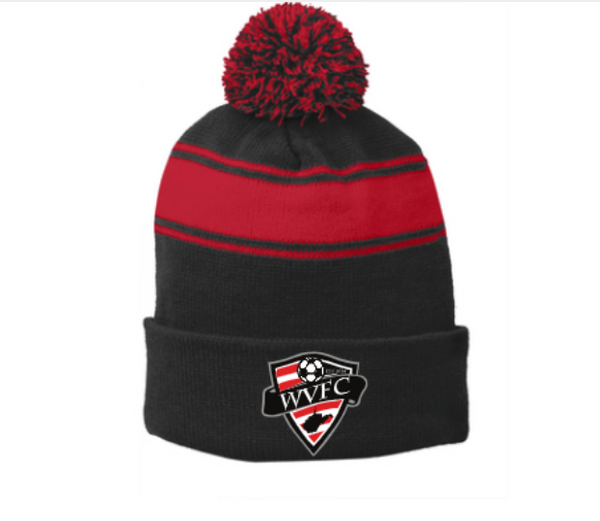 STC28-Sport-Tek® Stripe Pom Pom Beanie- WVFC