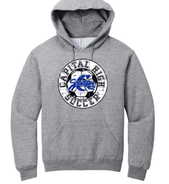 Capital High Soccer ball logo Jerzees® NuBlend® Pullover Hooded Sweatshirt
