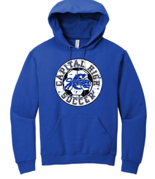 Capital High Soccer ball logo Jerzees® NuBlend® Pullover Hooded Sweatshirt