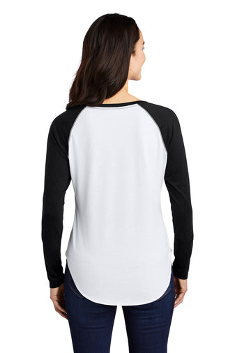 Sport-Tek ® Ladies PosiCharge ® Long Sleeve Tri-Blend Wicking Scoop Neck Raglan Tee