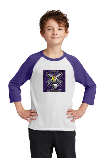 Port & Company® Youth Core Blend 3/4-Sleeve Raglan Tee