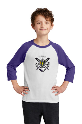 Port & Company® Youth Core Blend 3/4-Sleeve Raglan Tee