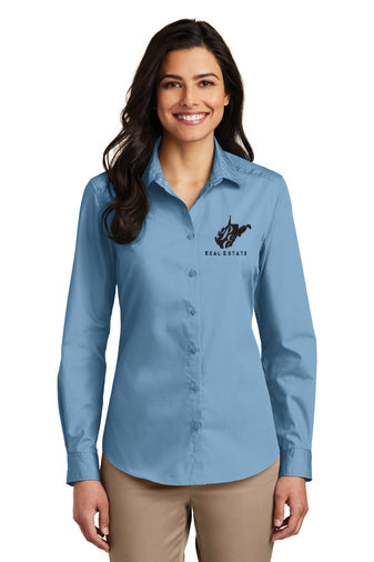Port Authority® Ladies Long Sleeve Carefree Poplin Shirt