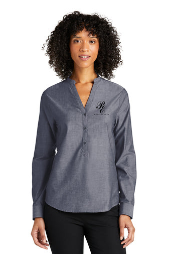 Port Authority® Ladies Long Sleeve Chambray Easy Care Shirt