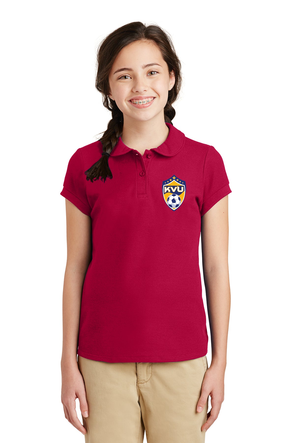 Port Authority® Girls Silk Touch™ Peter Pan Collar Polo